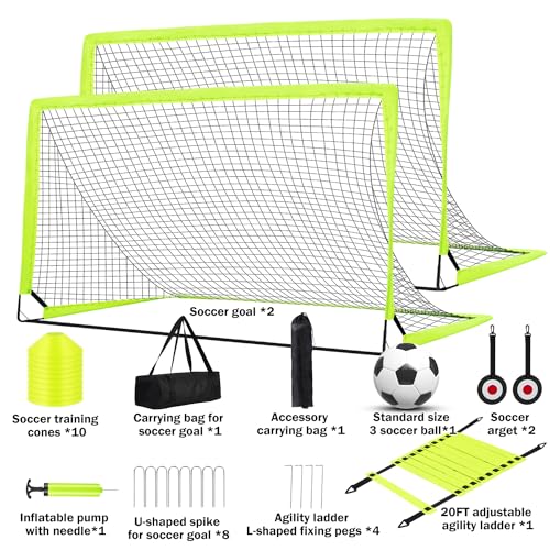 Enmons Soccer Goal Set with Training Equipment & Toys