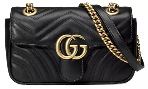 Gucci GG Small Marmont Matelasse Shoulder Bag in Black