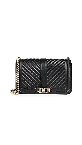 Rebecca Minkoff Black/Gold Chevron Quilted Crossbody Bag VIP
