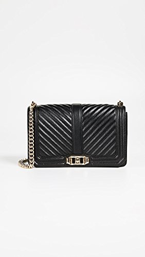 Rebecca Minkoff Black/Gold Chevron Quilted Crossbody Bag VIP