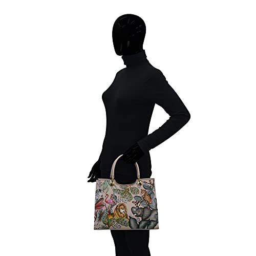 Anuschka Women’s Hand-Painted Leather Medium Satchel - African Adventure