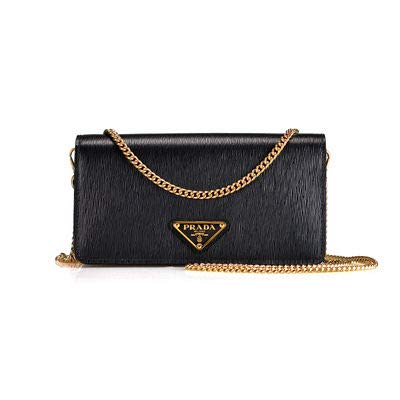 Prada Black Leather Crossbody VIP Mini Bag