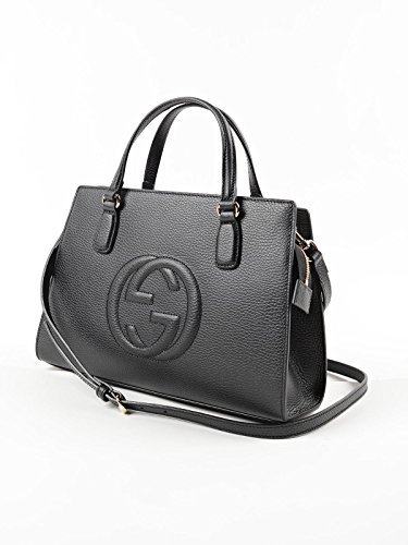 Gucci Soho Leather Satchel Tote Black Shoulder Bag