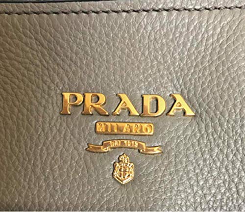 Prada Women's Gray Vitello Phenix Shopping Tote Bag