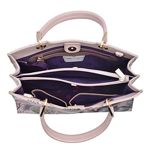 Anuschka Women’s Hand-Painted Leather Medium Satchel - African Adventure