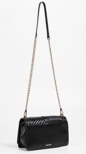 Rebecca Minkoff Black/Gold Chevron Quilted Crossbody Bag VIP