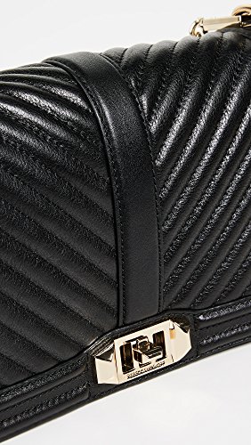 Rebecca Minkoff Black/Gold Chevron Quilted Crossbody Bag VIP