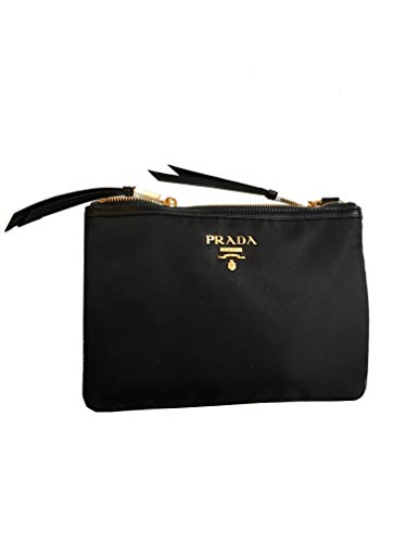 Prada Black Nylon Crossbody Bag with Soft Calf Trim