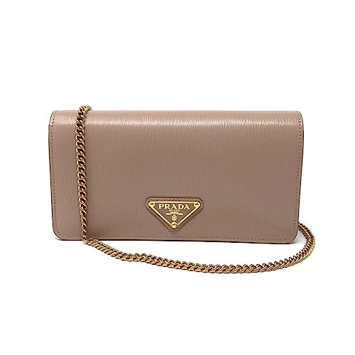 Prada Beige Leather Chain Crossbody Bag