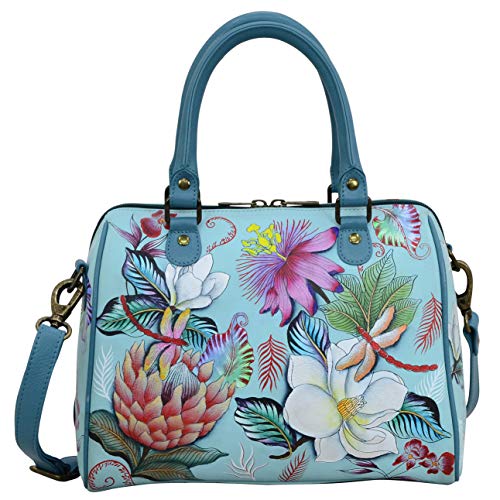 Hand Painted Leather Women's Zip Around Satchel