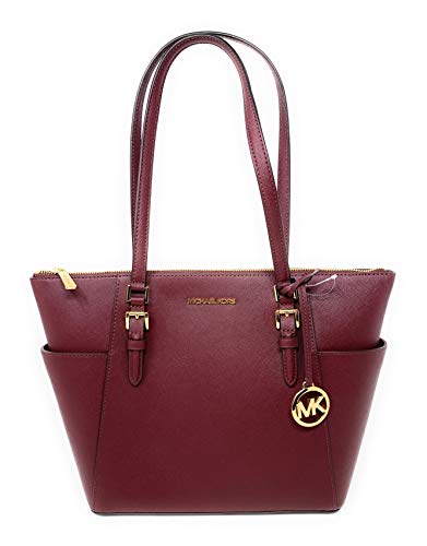 Michael Kors Charlotte Leather Tote Bag, Merlot