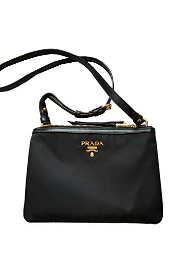 Prada Black Nylon Crossbody Bag with Soft Calf Trim