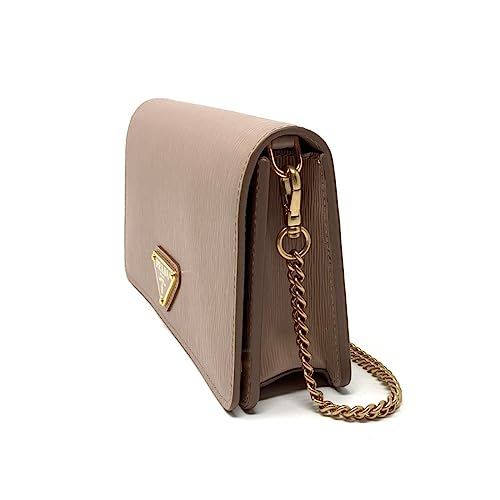 Prada Beige Leather Chain Crossbody Bag