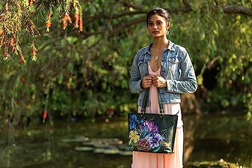 Anuschka Women's Hand-Painted Leather Tote - Vintage Floral