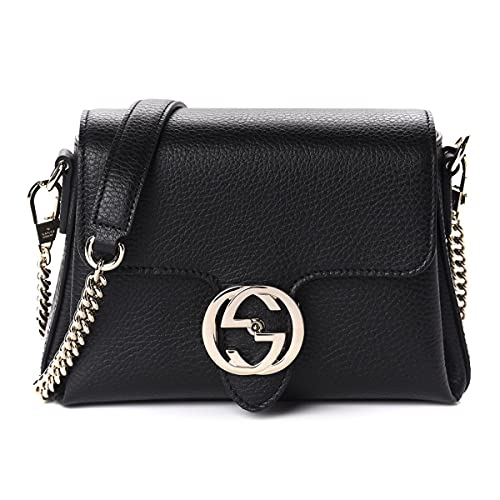 Gucci Black Leather Chain Shoulder Bag VIP Trend