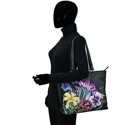 Anuschka Women's Hand-Painted Leather Tote - Vintage Floral