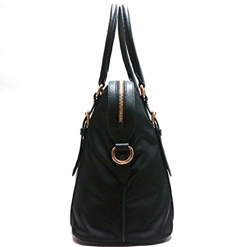 Prada Black Nylon Saffiano Leather Handbag