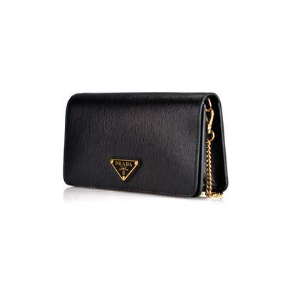 Prada Black Leather Crossbody VIP Mini Bag