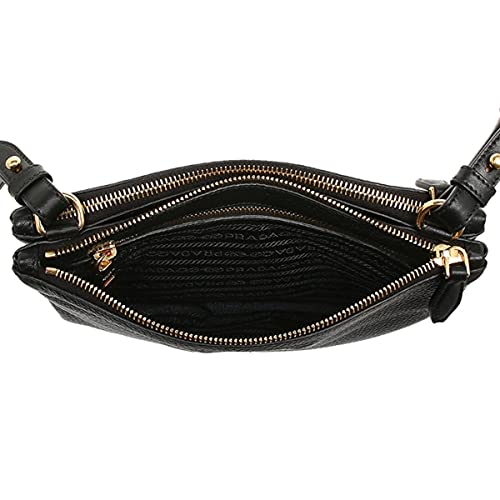 Prada Black Nylon Crossbody Bag with Soft Calf Trim