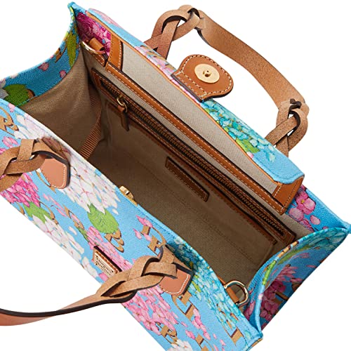 Hydrangea Monogram Blue Gia Satchel by Dooney & Bourke