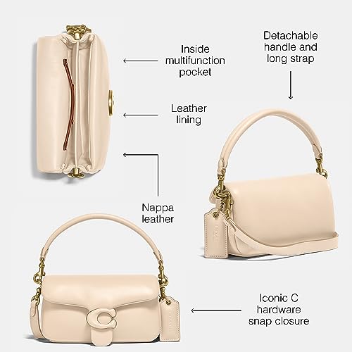 COACH Leather C Closure Tabby Shoulder Bag White