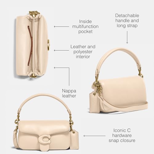 COACH Leather C Closure Tabby Shoulder Bag White