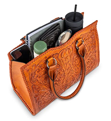 Mauzari Tooled Leather Shoulder Bag Tote - Women's VIP