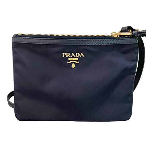 Prada Blue Nylon Crossbody Bag with Double Zip