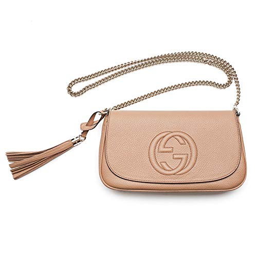 Gucci Soho Camelia Rose Beige Leather Shoulder Bag