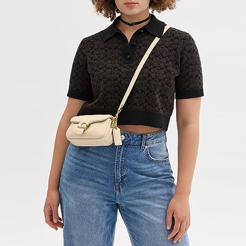 COACH Leather C Closure Tabby Shoulder Bag White