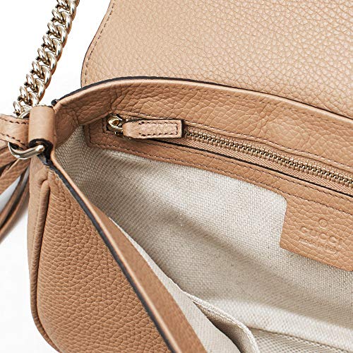 Gucci Soho Camelia Rose Beige Leather Shoulder Bag
