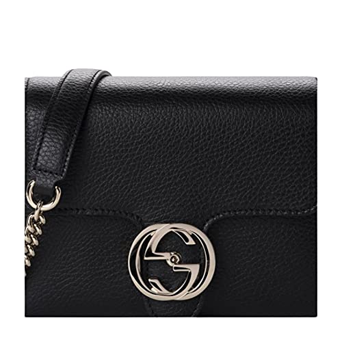 Gucci Black Leather Chain Shoulder Bag VIP Trend