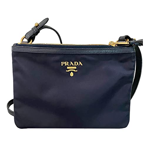 Prada Blue Nylon Crossbody Bag with Double Zip