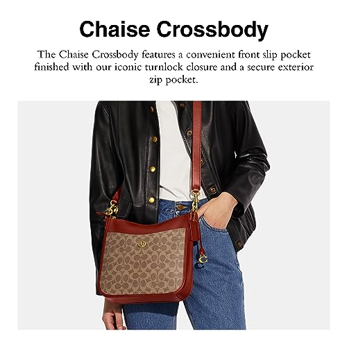 COACH Chaise Crossbody in Tan/Rust Canvas Signature
