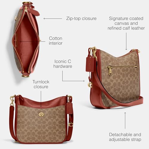 COACH Chaise Crossbody in Tan/Rust Canvas Signature