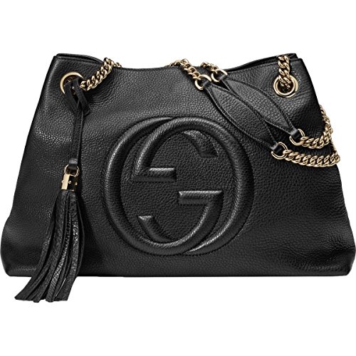 Gucci Soho Large Leather Chain Shoulder Handbag Black