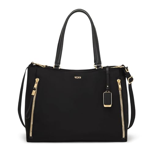 TUMI Voyageur Valetta Large Tote - Black/Gold