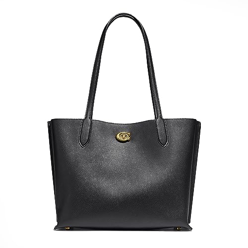 COACH Black Pebble Leather Willow Tote VIP Collection