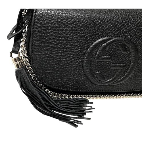 Gucci Soho Black Gold Tassel Leather Flap Shoulder Bag