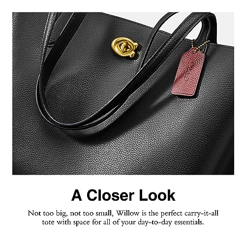 COACH Black Pebble Leather Willow Tote VIP Collection