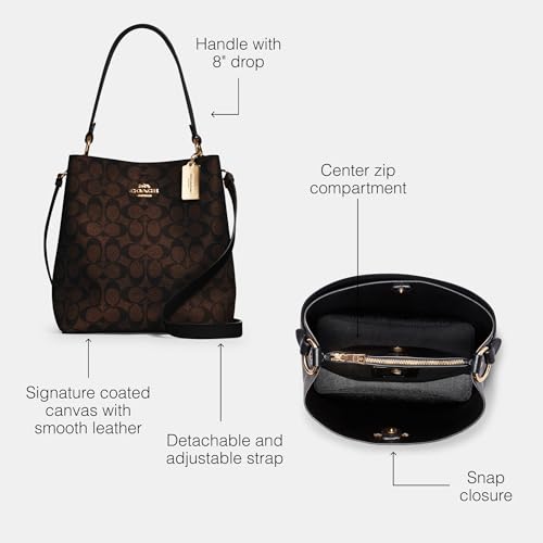 Brown Black COACH Town Bucket Bag VIP Exclusive