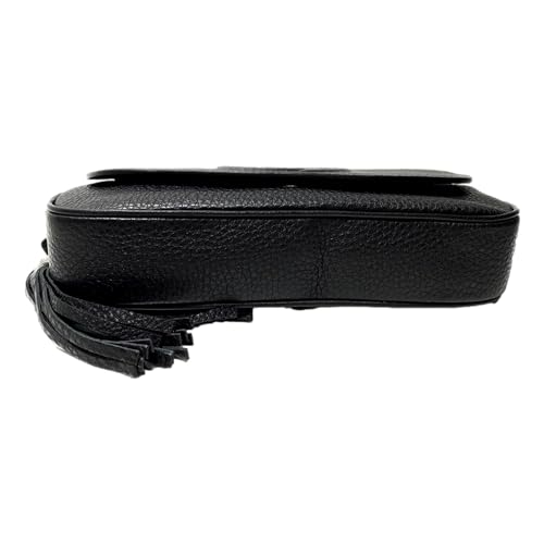 Gucci Soho Black Gold Tassel Leather Flap Shoulder Bag