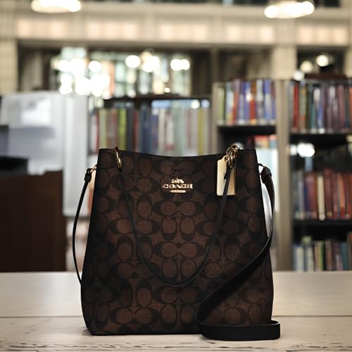Brown Black COACH Town Bucket Bag VIP Exclusive