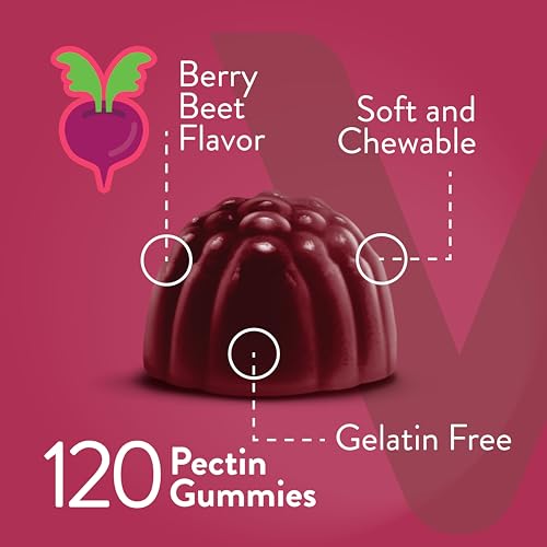Beet Root Gummies 4000mg + Tart Cherry - for Healthy Blood Pressure Support - Vegan, Gelatin Free, Gluten Free - Tasty Chewable Berry Beet Flavored Gummy
