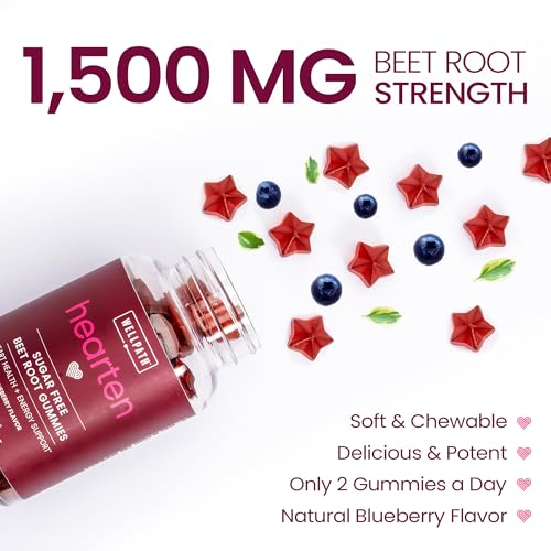 WellPath Beet Root Gummies (Sugar Free) 1500 mg – Blueberry Flavor | Beet Gummies for Blood Pressure Support | Super Nitric Oxide Tasty Beets Chewables for Blood Circulation | Antioxidants | 60 Ct