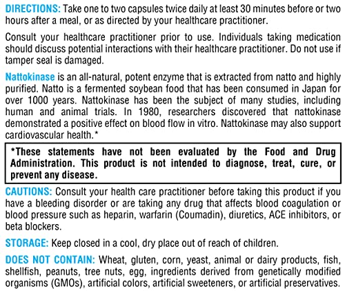 XYMOGEN Nattokinase - Nattokinase 2000 FU Blood Pressure Supplements - Heart Health, Blood Circulation and Blood Pressure Support - Gluten Free, Vegan, Non GMO (120 Capsules)