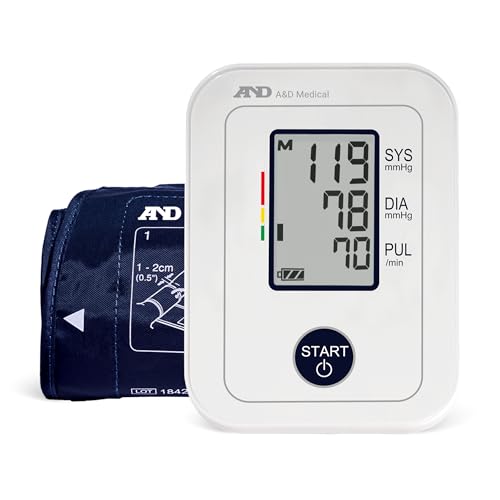 A&D Medical Essential One Button Blood Pressure Monitor UA-611 with Wide Range Blood Pressure Cuff (22-42 cm / 8.6-16.5" Range), One-Click Operation, Irregular Heartbeat Detection, LCD BP Machine
