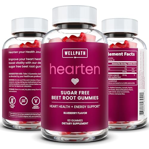 WellPath Beet Root Gummies (Sugar Free) 1500 mg – Blueberry Flavor | Beet Gummies for Blood Pressure Support | Super Nitric Oxide Tasty Beets Chewables for Blood Circulation | Antioxidants | 60 Ct