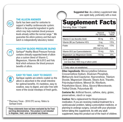 Garlique Healthy Blood Pressure Formula 60 ct (60 Count (Pack of 2))
