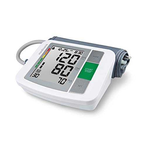 Medisana Blood Pressure Monitor: Automatic Upper Arm Machine Accurate Adjustable Digital BP Cuff Kit for Home Use Includes Batteries, Carrying Case